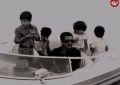 صدام در حال قایق‌سواری و به همراه فرزندانش؛ دهه ۵۰